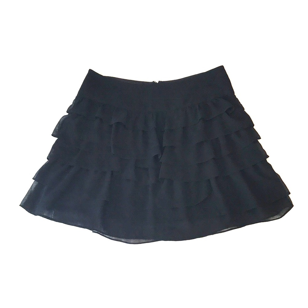 Black Express Ruffled Mini Skirt